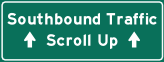 southbound traffic scroll up