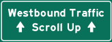 Westbound traffic scroll up