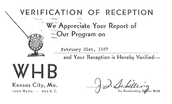 WHB 1937 Reception Card